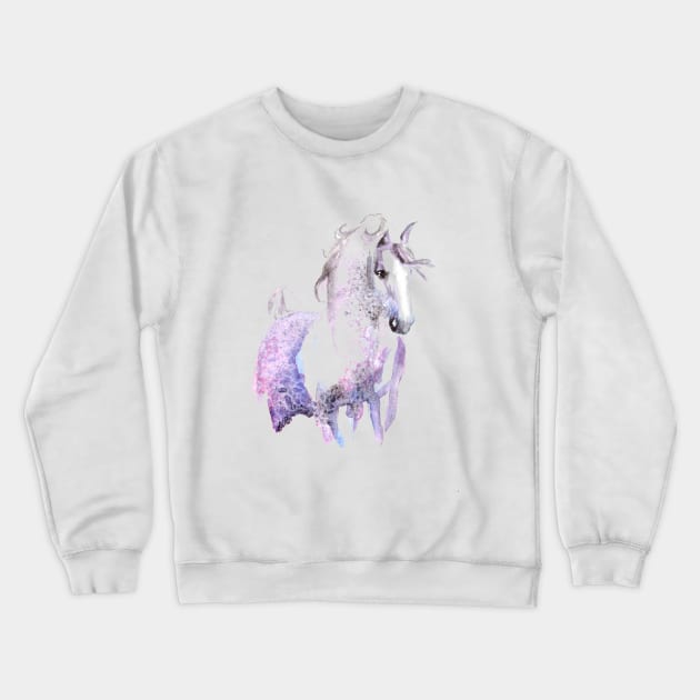 Dappled Arabian Horse in Amethyst Crewneck Sweatshirt by RavensLanding